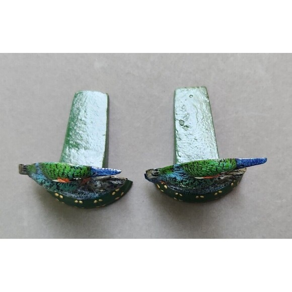 Cast Iron Bookends Bird Hummingbird Rare Old Birds - Picture 3 of 16